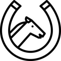 apuesta de carreras de caballos juego de herradura - icono de contorno vector