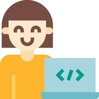 developer coding programmer software development - flat icon vector