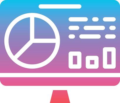 analytics analysis computer graph statistic - gradient solid icon vector