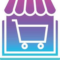 ecommerce cart shopping software development - gradient solid icon vector