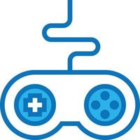 joystick pad party game play - blue icon vector