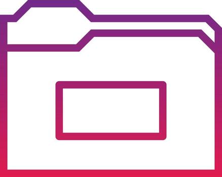 carpeta papelería moscas - icono degradado vector