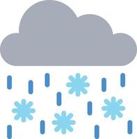 snow rain raining snowing falling - flat icon vector