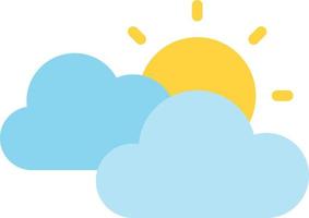 partly cloudy mostly sky cloud - flat icon vector