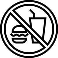 no hay transporte de alimentos y bebidas - icono de contorno vector