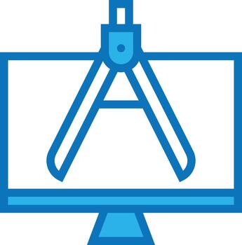 architecture structure preference software development - blue icon vector