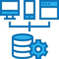 web service database platform software development - blue icon vector