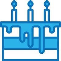 cake party birthday candle surprise - blue icon vector