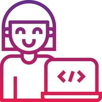 developer coding programmer software development - gradient icon vector