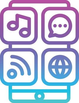 aplicaciones aplicaciones móviles smartphone multimedia - icono degradado vector