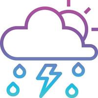 sky nature weather meteorology thunder rain storm sun - gradient icon vector