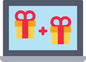 promotion gift surprise computer promote - flat icon vector