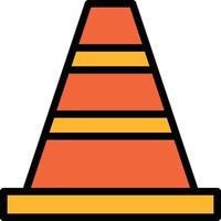 construction cone tool - filled outline icon vector