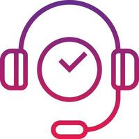 call center support operator time ecommerce - gradient icon vector