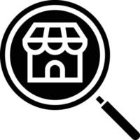 search shop magnifier house ecommerce - solid icon vector