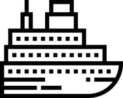 ship boat cruise yacht transportation transport - outline icon vector