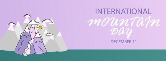 International mountain day horizontal background vector illustration