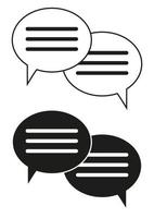 Black And White Text Message Conversation Vector Icon