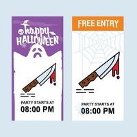 Happy Halloween invitation design with knife vector