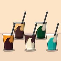 ilustración de vector de té tailandés con tipo de diseño de sabor para plantilla de publicidad de bebida o bebida