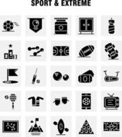 Sport And Extreme Solid Glyph Icons Set For Infographics Mobile UXUI Kit And Print Design Include Football Ball Game Sport Mobile Play Game Online Icon Set Vector