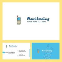 Mobile phone Logo design with Tagline Front and Back Busienss Card Template Vector Creative Design