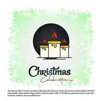 Merry Christmas card with creative design vector