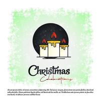 Merry Christmas card with creative design vector