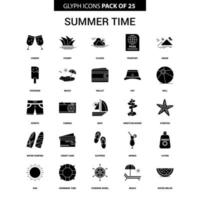 Summer Time Glyph Vector Icon set