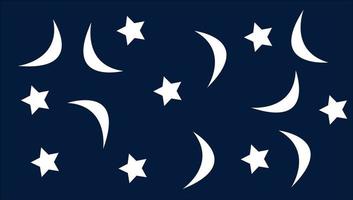 moon and stars vector background