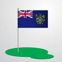 Pitcairn Islnand Flag Pole vector