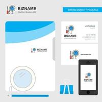 Makeup Business Logo File Cover Visiting Card and Mobile App Design Vector Illustration