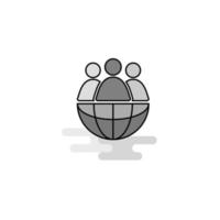 grupo avatar web icono línea plana llena gris icono vector