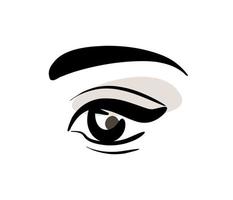 logotipo de ojo icono de maquillaje aislado. Oftalmología de la visión saludable. tatuaje de pestañas y cejas vector