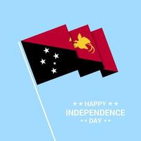 diseño tipográfico del día de la independencia de papua nueva guinea con vector de bandera