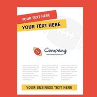 Rugby ball Title Page Design for Company profile annual report presentations leaflet Brochure Vector Background