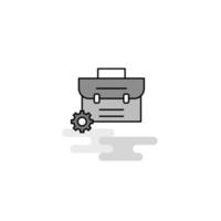vector de icono gris lleno de línea plana de icono web de maletín