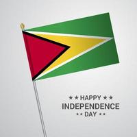 Guyana Independence day typographic design with flag vector