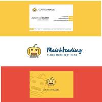 Beautiful Pumpkin Logo and business card vertical Design Vector