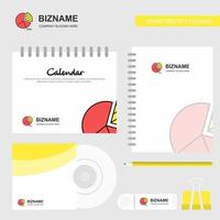 Pie chart Logo Calendar Template CD Cover Diary and USB Brand Stationary Package Design Vector Template