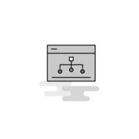 Networking Web Icon Flat Line Filled Gray Icon Vector