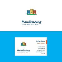 Flat Buildings Logo and Visiting Card Template Busienss Concept Logo Design vector