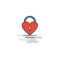 Flat Heart lock Icon Vector