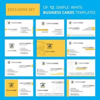 Set of 12 Presentation Creative Busienss Card Template Editable Creative logo and Visiting card background vector