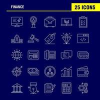 Finance Line Icons Set For Infographics Mobile UXUI Kit And Print Design Include Computer Pin Text Finance Search Research Finance Man Icon Set Vector