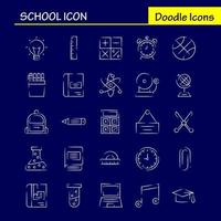 icono de la escuela paquete de iconos dibujados a mano para diseñadores y desarrolladores iconos de educación globo escolar mochila bolsa aprender vector de escuela de aprendizaje