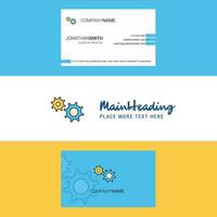 Beautiful Gear Logo and business card vertical Design Vector