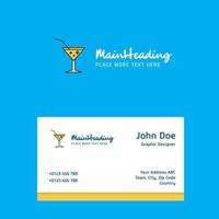 Drink logo Design with business card template Elegant corporate identity Vector