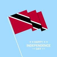 diseño tipográfico del día de la independencia de trinidad y tobago con vector de bandera