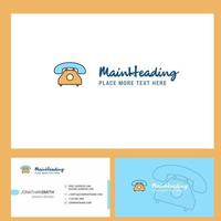 Telephone Logo design with Tagline Front and Back Busienss Card Template Vector Creative Design